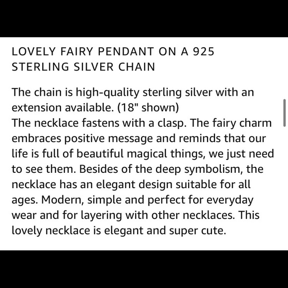 NIB 925 SterlingSilver Fairy Wing Pendant 💜💗💜 - Picture 7 of 14